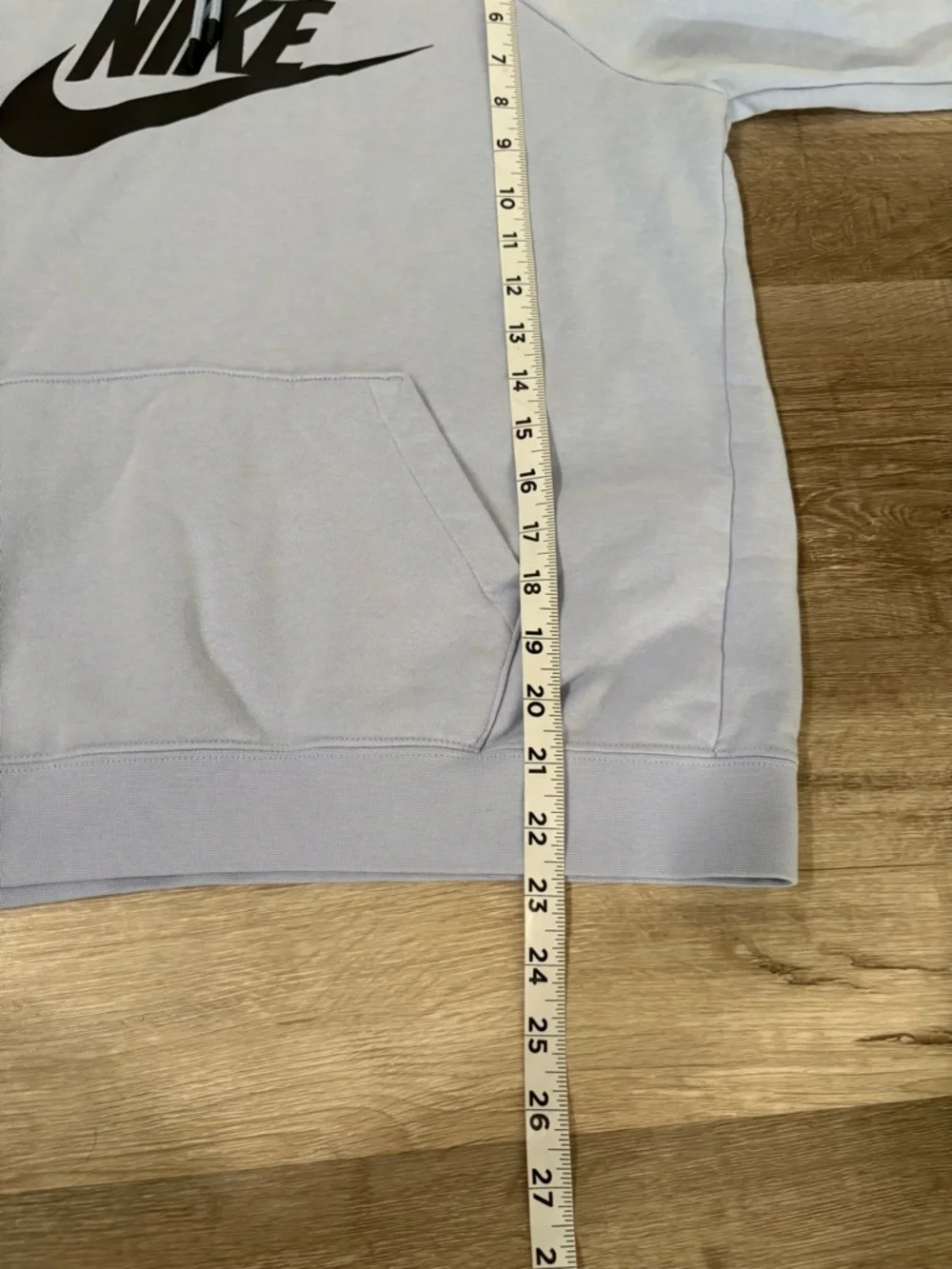 Nike Women’s Light Blue Pullover Hoodie with Black Swoosh